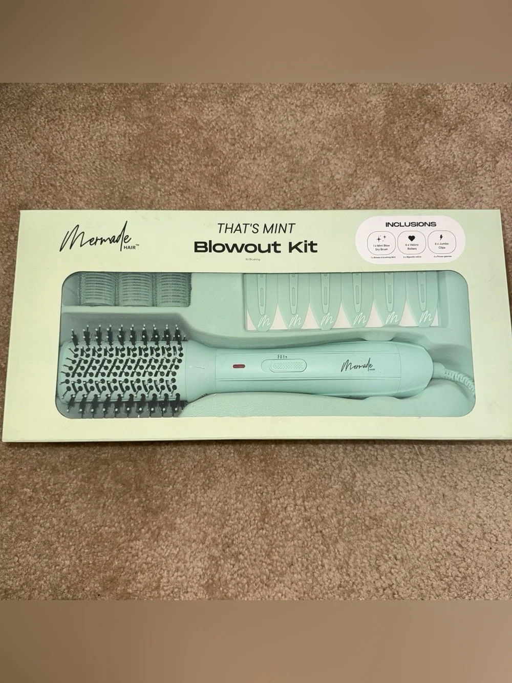 Mermade hair Blowout Kit - Mint color.